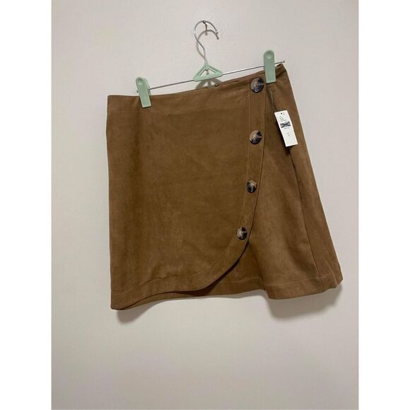 NWT Anthropologie x Maeve Faux Suede Mini Wrap Skirt Size 4 NWT - Picture 5 of 9
